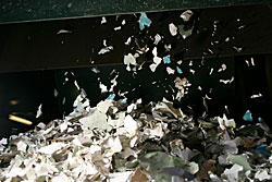 Stream sampling of shredded photographic paper.